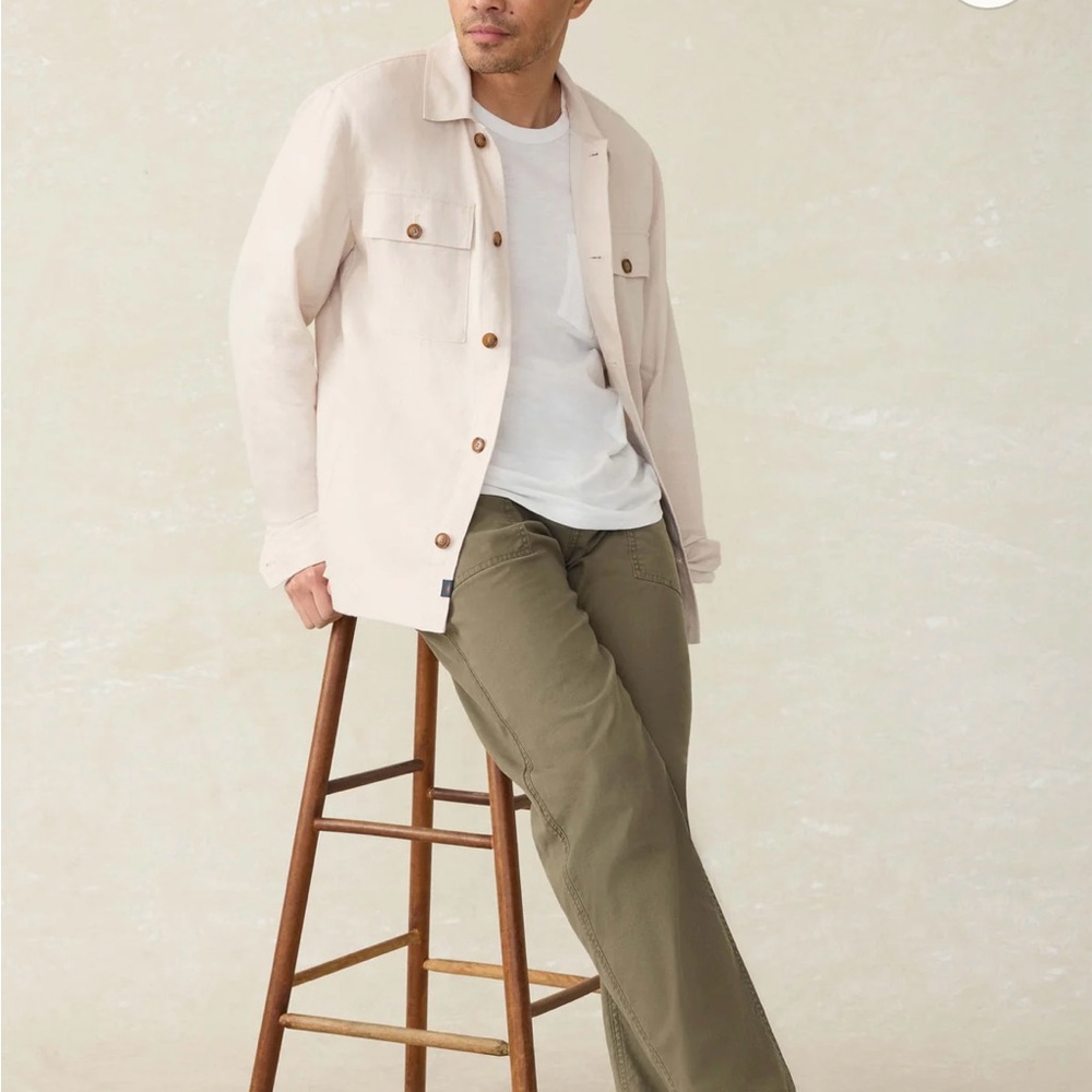 NWT Faherty Movement Linen Shirt Jacket